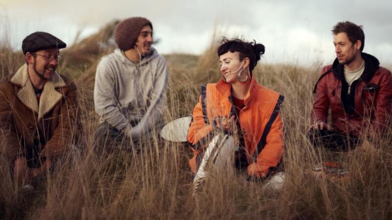 Paul Bender (left) with Hiatus Kaiyote