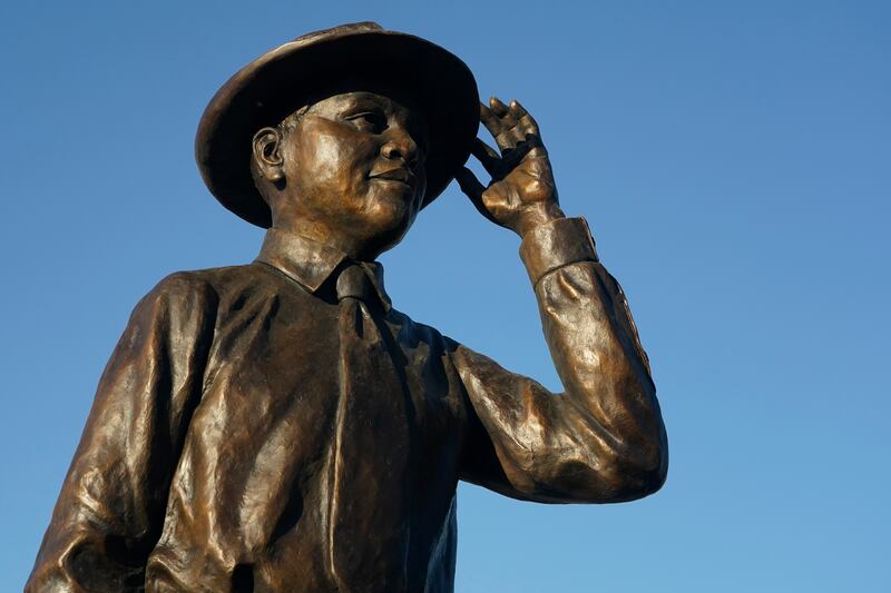 Hundreds of people gathered as a Mississippi community unveiled this larger-than-life statue of Emmett Till in October of this year. Photograph: Rogelio V Solis/AP