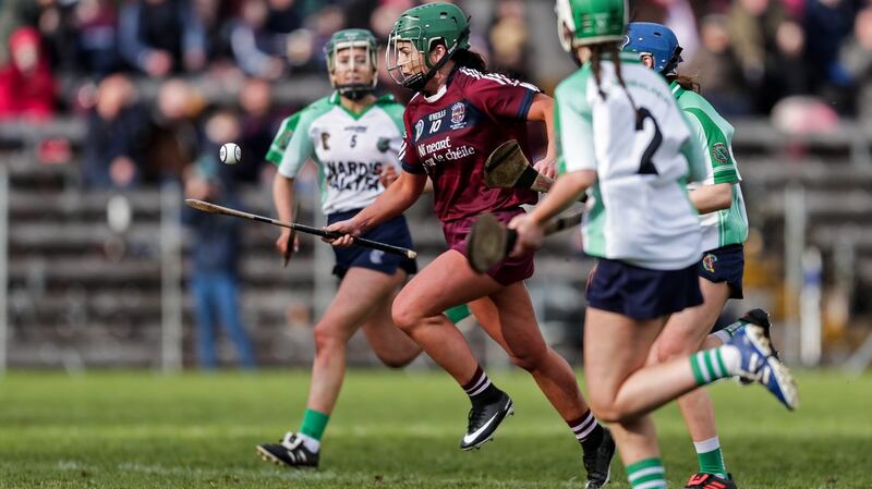 Slaughtneil’s Shannon Graham in action during the  All-Ireland camogie senior club championship final at Clones, Co Monaghan. Photograph: Inpho