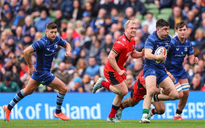 Leinster's Jimmy O'Brien makes a break. Photograph: Ben Brady/Inpho