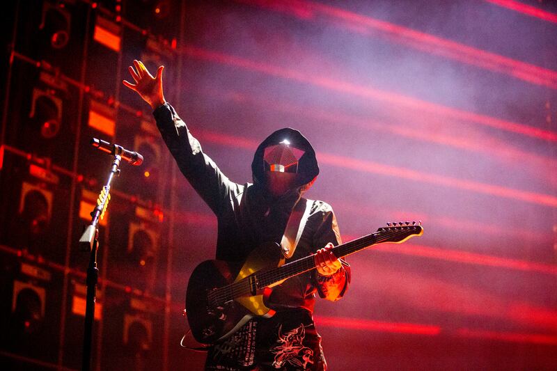 Matt Bellamy of Muse performs at the 3Arena in Dublin. Photograph: Tom Honan