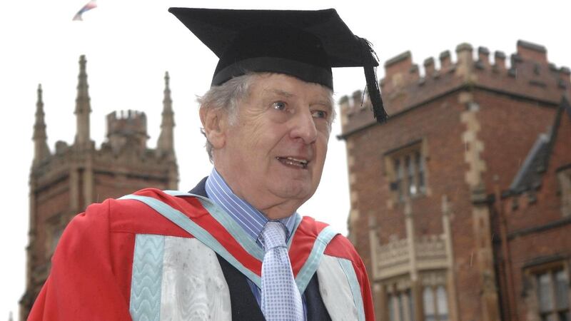 Jimmy Ellis  receives an honorary degree at Queen’s University in Belfast in 2008. The Belfast born director and Z-Cars actor  died aged 82 in 2014.  Photograph: Stephen Wilson/PA Wire