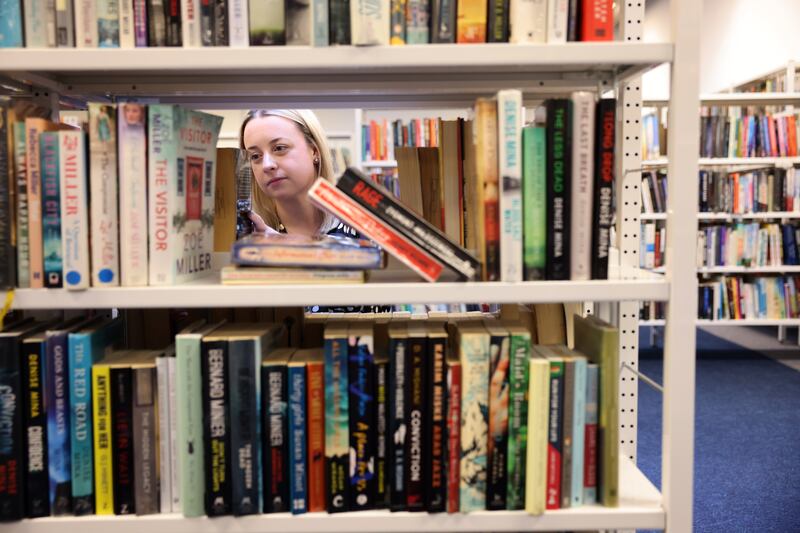 Eimear Corcoran, acting librarian at the Central Library, Ilac, Dublin.
Photograph: Dara Mac Dónaill







