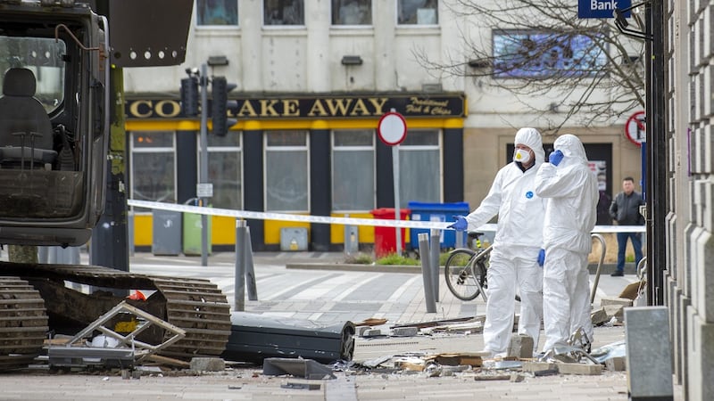 A digger was used in the robbery. Photograph: Ciara Wilkinson