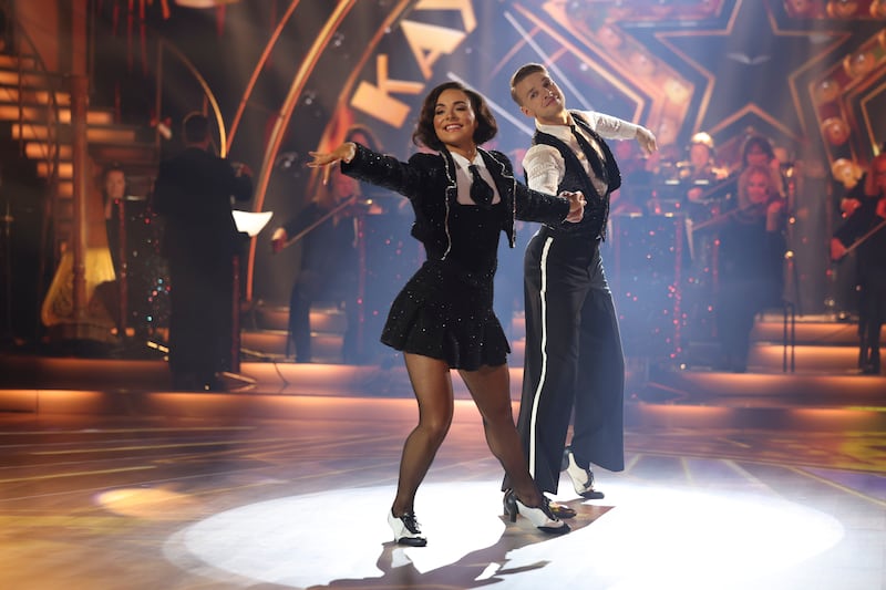 Competitor Kayleigh Trappe with her dance partner Ervinas Merfeldas. Photograph: Kyran O'Brien/kobpix