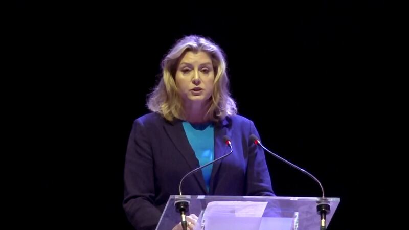 Penny Mordaunt at Portsmouth Guildhall, Hampshire, where she lost her seat in the Portsmouth North constituency to the Labour Party. Photograph: PA Wire