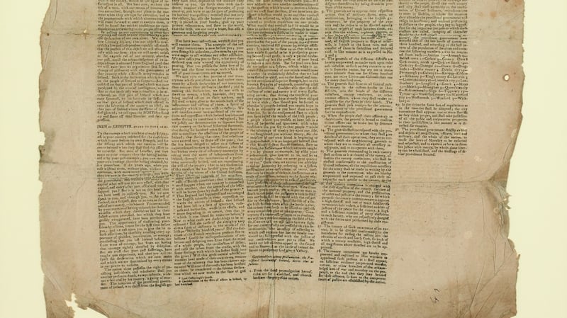 1803 Proclamation penned by Robert Emmet €50,000–€70,000 at Whyte’s