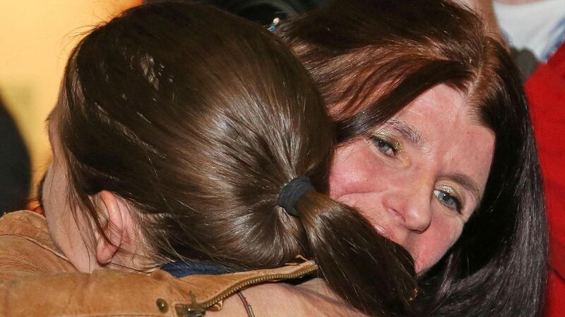 Katie Taylor with her mum Bridget  at Dublin Airport. Photograph: Colin Keegan/Collins Dublin