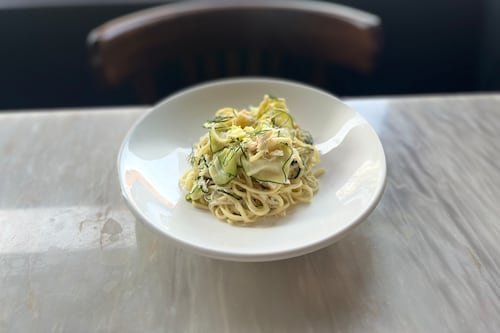Crab, courgette and basil linguine: An impressive pasta dish in 20 minutes