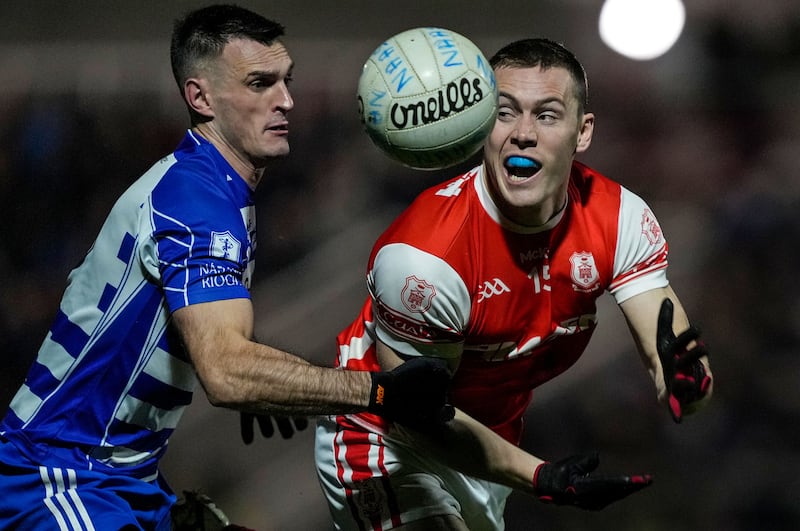 Cuala's Con O`Callaghan in action against Naas. Photograph: James Lawlor/Inpho
