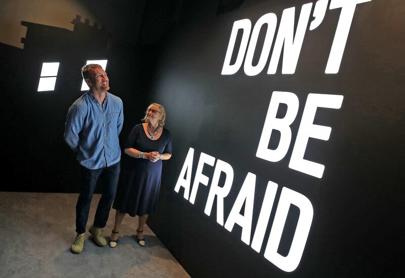 Marie Heaney and artist Maser. Photograph: Marc O’Sullivan