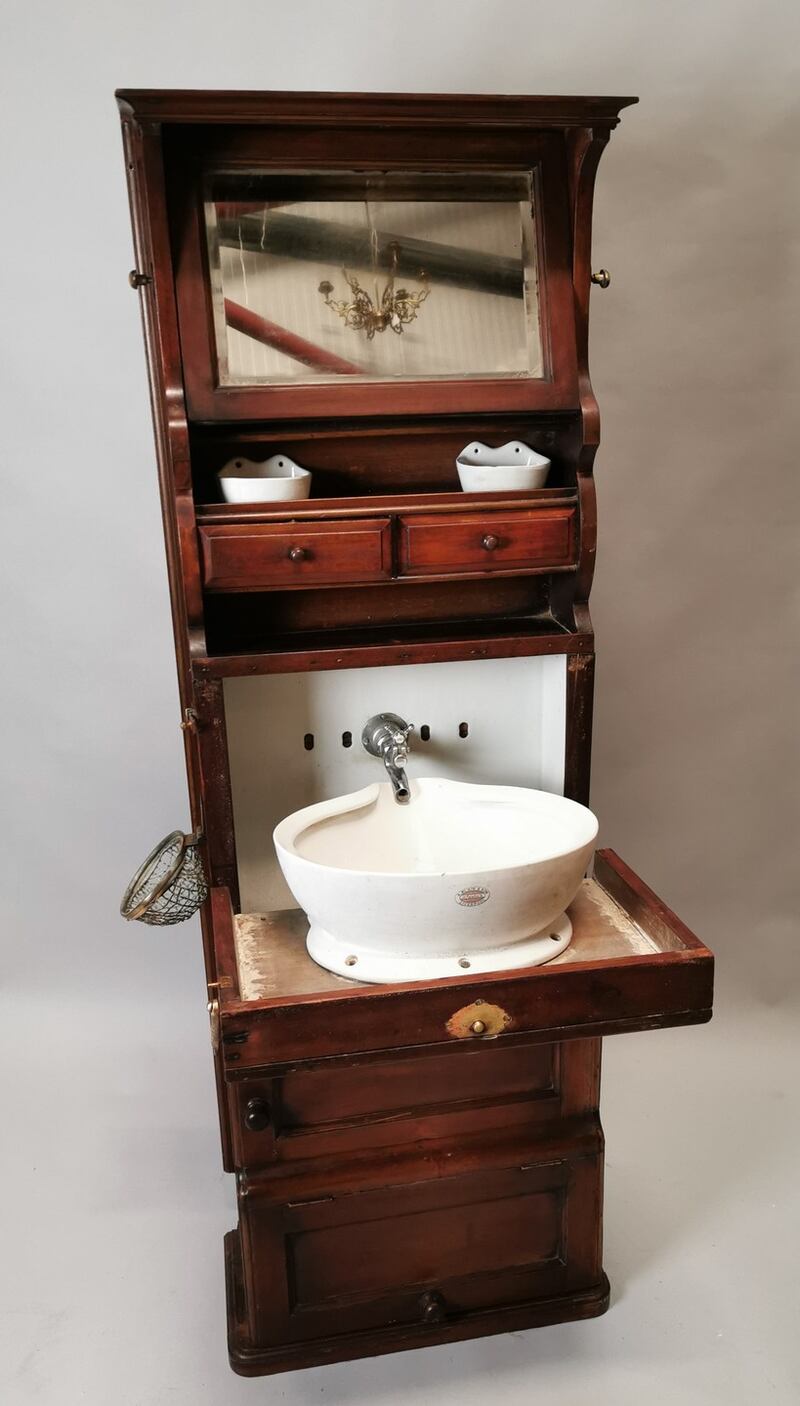 19rh century mahogany ship's washstand by Blain and Son Liverpool  600- 1,200