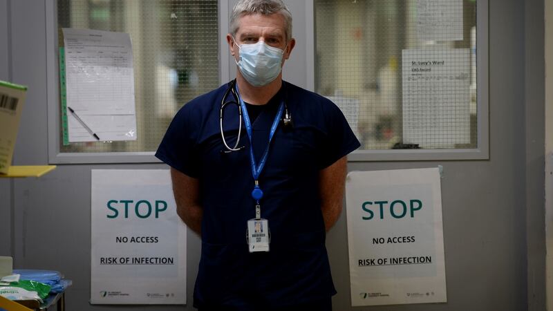 Prof Paddy Mallon, consultant Infectious diseases, outside a Covid ward in St Vincent’s University Hospital. Photograph: Alan Betson/The Irish Times