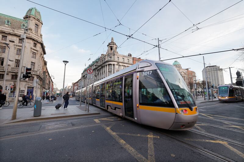 The Luas in operation on Dublin's O'Connell Street. Photograph: Alan Betson

