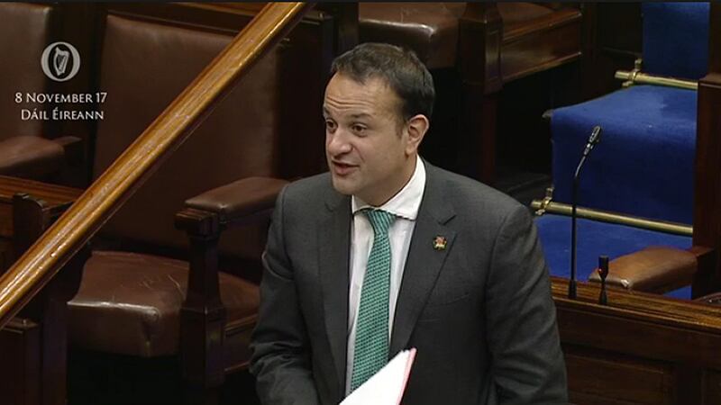 In 2017, then taoiseach Leo Varadkar wore a shamrock poppy badge while speaking in the Dáil.