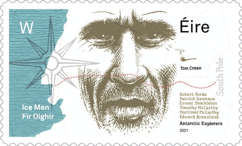 ‘One of four stamps for the ‘Ice Men’ series for An Post  - Tom Crean’