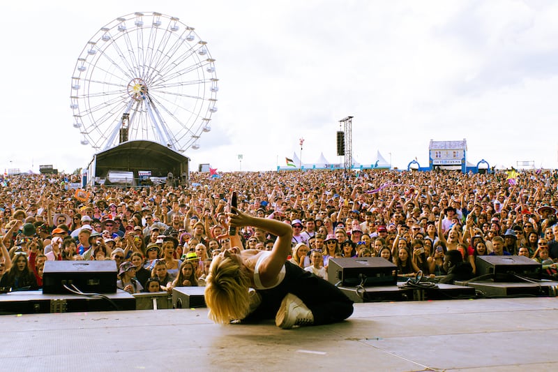 Natasha Bedingfield performing on the main stage at All Together Now. Photograph: Aiesha Wong