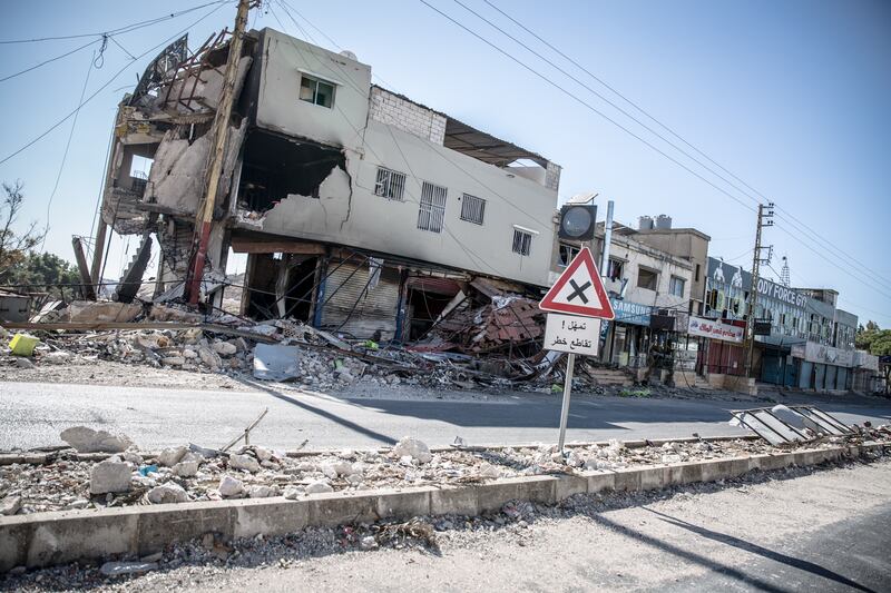  The road between Nabatieh and Saida is mostly empty of cars and people. Photograph: Sally Hayden