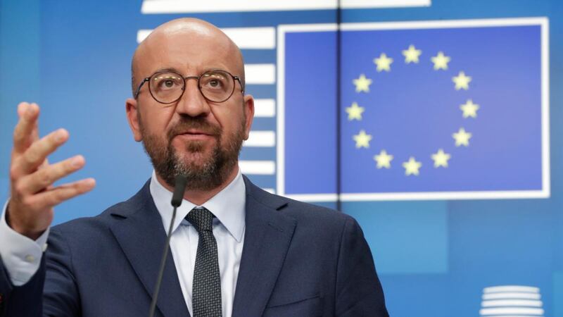 European Council president Charles Michel: ‘This is a national crisis . . . We want to avoid external negative interferences,’ he said. Photograph: Olivier Hoslet/EPA