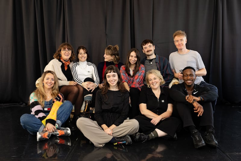 Emma: designer Molly O'Cathain and director Claire O'Reilly (back row, left) with the cast. Photograph: Ailbhe O'Donnell