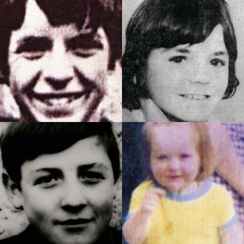 Children of the Troubles (clockwise from top left): Dessie Healey, Desmond Guiney, Angela Gallagher and John Dougal