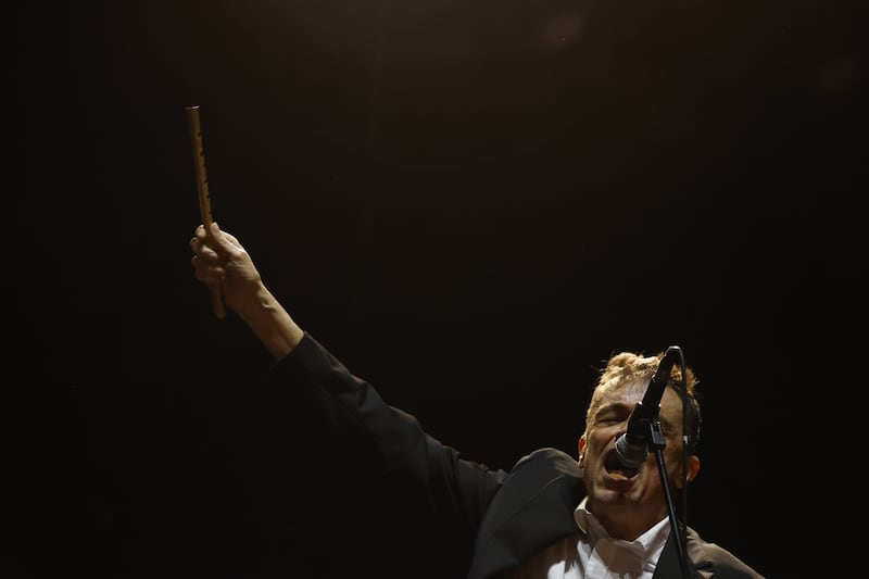 Spider Stacy performing at The Pogues concert at 3Arena. Photograph: Nick Bradshaw