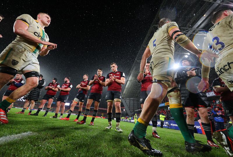 Even in the aftermath of last Saturday’s defeat, it already looked as if Munster would be travelling to Northampton. Photograph: Billy Stickland/Inpho
