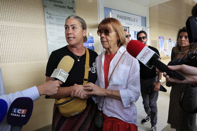 Caroline Darian (left) and her mother Gisèle Pelicot. Photograph: Guillaume Horcajuelo/EPA/EFE