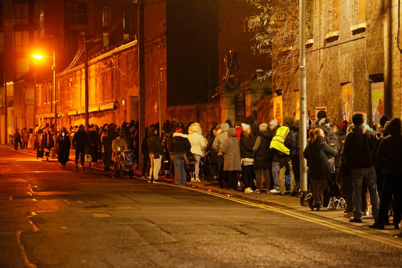 A queue began forming before 4am for the vouchers. Photograph: Alan Betson / The Irish Times

