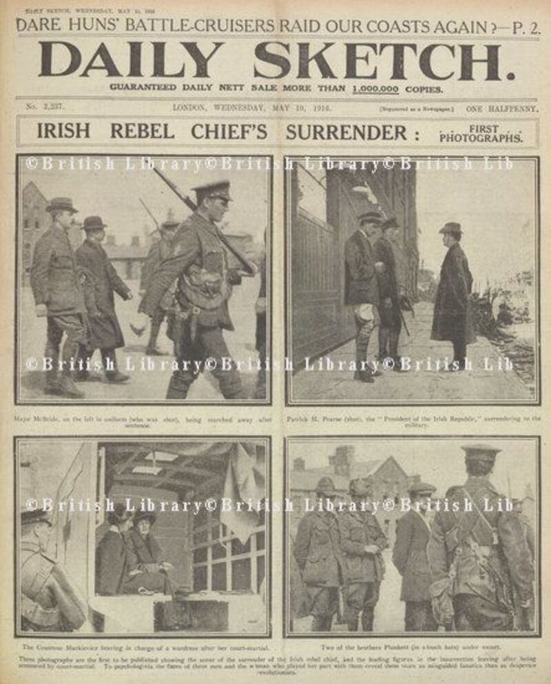 The Daily Sketch  published the Pearse surrender photograph and airbrushed nurse Elizabeth Farrell out of the image