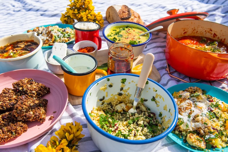 A selection of dishes cooked outdoors by Aoife McElwain - 'if hunger is the greatest sauce, then surely fresh air is the greatest condiment'. Photograph: Ruth Medjber