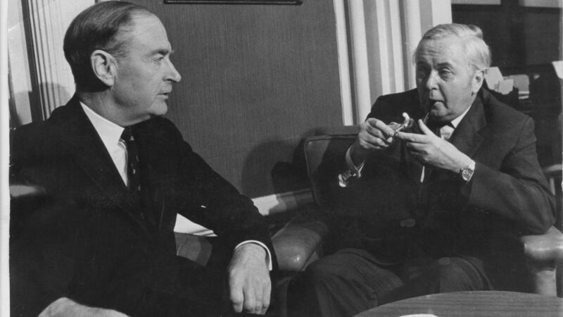 Taoiseach Liam Cosgrave with British prime minister Harold Wilson.