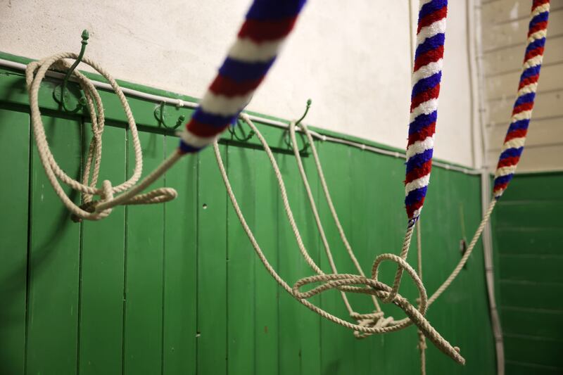 Bells ropes in the cathedral tower. Photograph: Chris Maddaloni