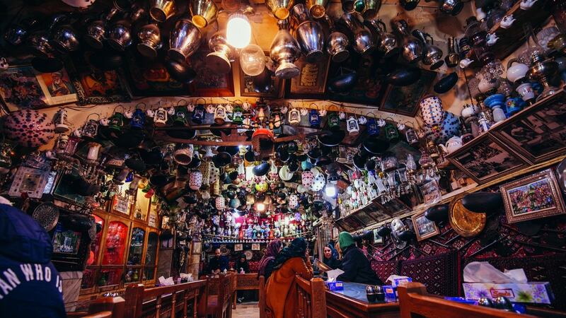 An underground coffee shop in the Grand Bazaar