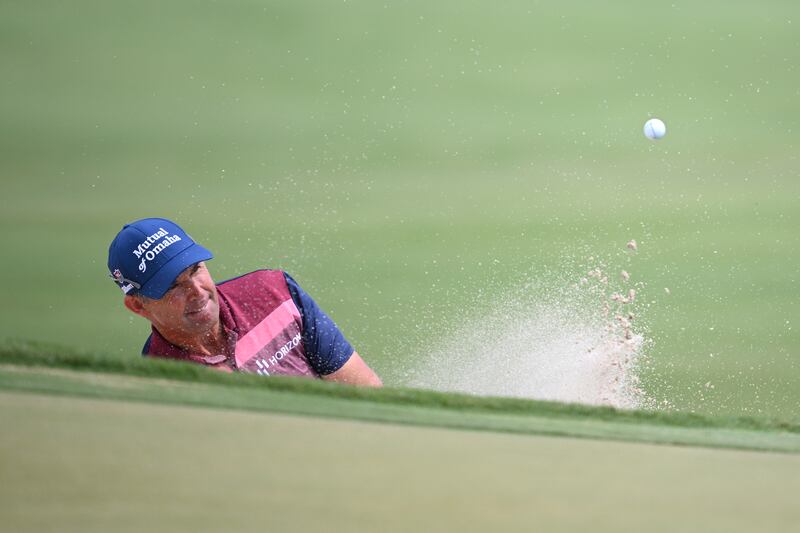 Ireland's Pádraig Harrington plays a shot from a bunker on the third hole during the third round of the KitchenAid Senior US PGA Championship at Fields Ranch East in Frisco, Texas. Photograph: Orlando Ramirez/Getty Images