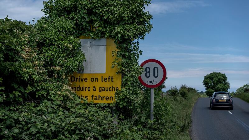 A sign  at the border near Derry. If the UK were to leave the customs union without a new arrangement  in place it will lead to new costs and bureaucracy for companies selling directly to Britain or exporting through Britain to the EU.