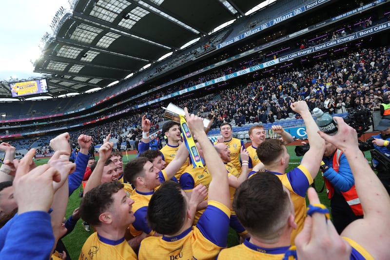 Na Fianna celebrate their All-Ireland club hurling final win over Sarsfields of Cork. Photograph: Bryan Keane/Inpho 