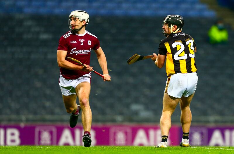 Net gains: Richie Hogan scores one of his 26 goals for Kilkenny, against Galway in November 2020. Photograph: Ken Sutton/Inpho