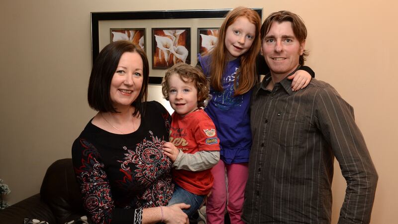 Karen and Jon Willetts, and their children, Ciara (7) and Luke (3), in Shankill, Co Dublin. Photograph: Dara Mac Dónaill