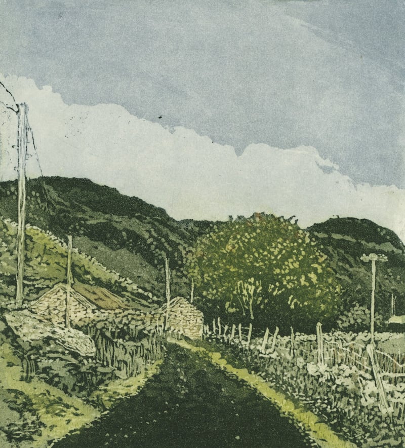 Green Road. Etching by Susan Early