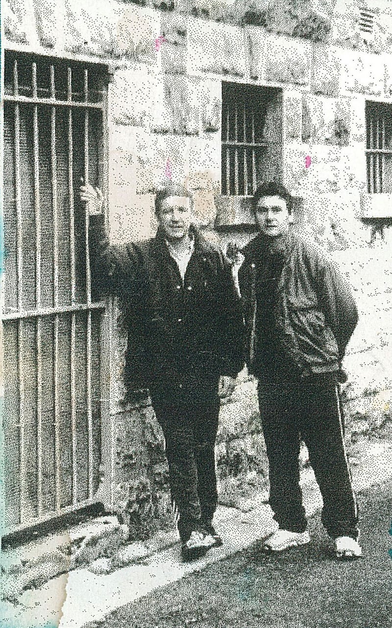 Eamon Kelly with Dessie O’Hare in Portlaoise prison in the 1980s. Photograph: Padraig O’Reilly.