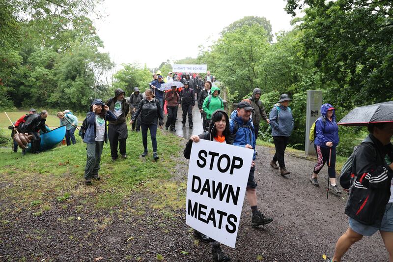 The Save the Boyne group during a protest walk.  Photograph: Nick Bradshaw