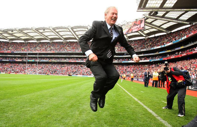 Micheál Ó Muircheartaigh during his last All-Ireland final as a commentator for RTÉ Radio. Photograph: Cathal Noonan/Inpho
