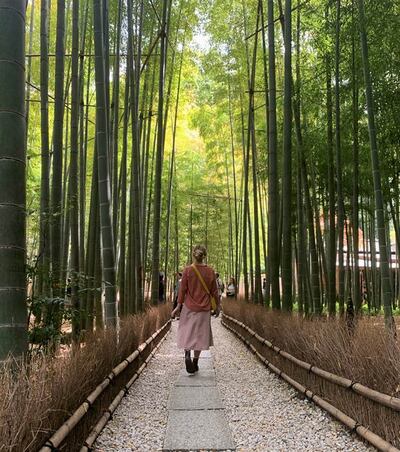 Kate Burke at Hokokuji bamboo forest in Kamakura, one of Japan’s ancient capitals.