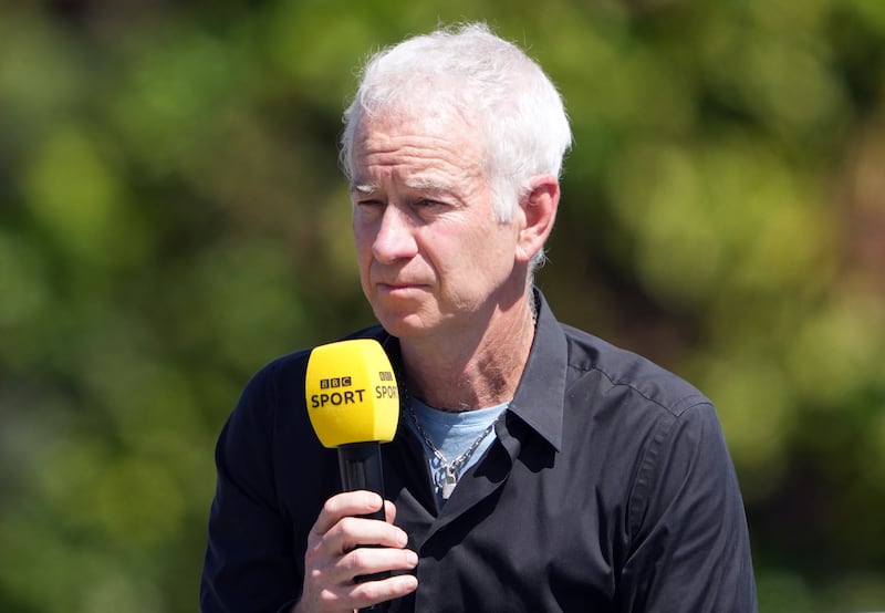 John McEnroe has returned to Wimbledon in his role with the BBC. Photograph: Zac Goodwin/PA