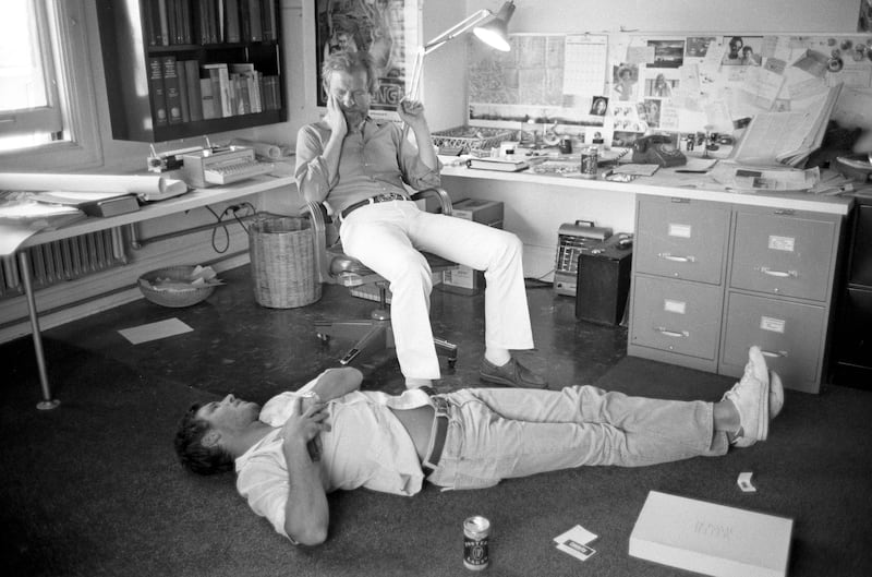 Blade Runner: Ridley Scott in his office in Los Angeles with Harrison Ford in 1981. Photograph: Nancy Moran/Sygma via Getty