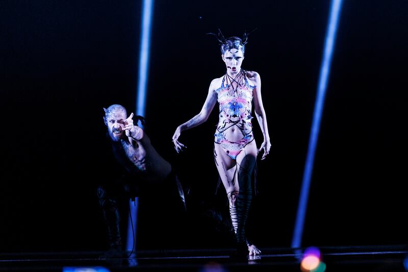 Bambie Thug performing Doomsday Blue during the Eurovision 2024 semi-final. Photograph: Andres Poveda