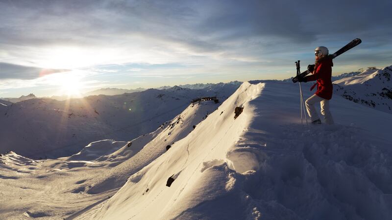 There are few other skiers on the slopes and at times you have  just the mountains for company.