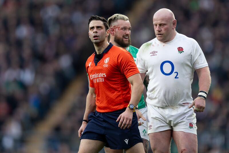 Nika Amashukeli of Georgia refereed England's win over Ireland at Twickenham by having courteous and succinct communication with the players. Photograph: Gaspafotos/MB Media/Getty Images