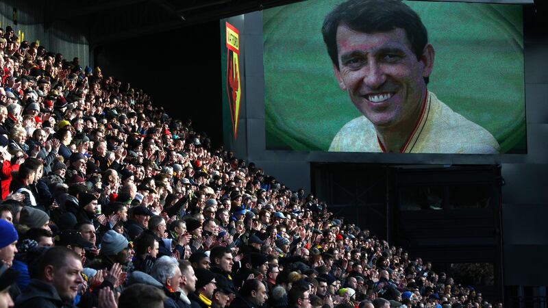 Players, officials and fans remember ex-England manager Graham Taylor who passed away at the age of 72 on Thursday prior to during the Premier League match between Sunderland and Stoke City at Stadium of Light on January 14, 2017 in Sunderland, England. Photograph:  Ian Walton/Getty Images